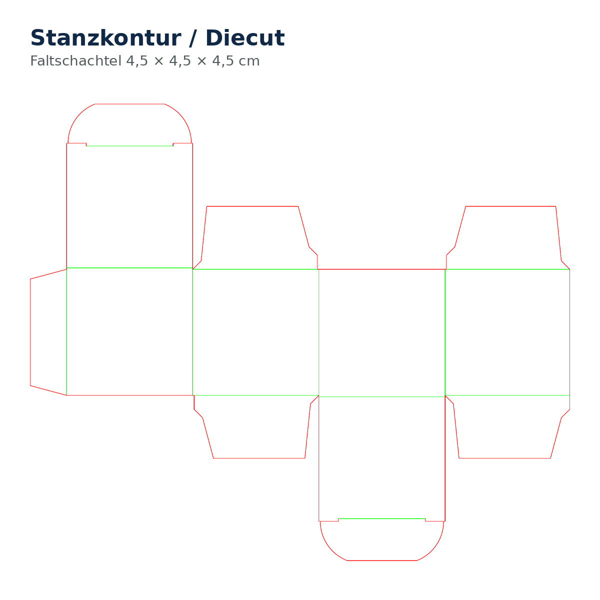 Faltschachtel 4,5 × 4,5 × 4,5 cm