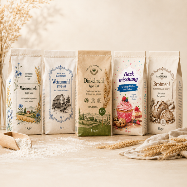 1 kg Mehltüten – individuell bedruckte Papierbeutel