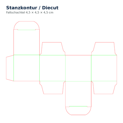 Faltschachtel 4,5 × 4,5 × 4,5 cm