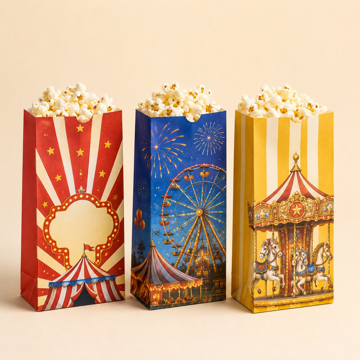 Popcorntüten als Klotzbodenbeutel